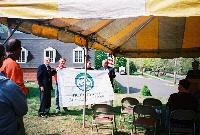 Tree City USA flag with Paul Palmer, Pat Kearns, Thomas Crowe and First Selectman Davis, Arbor Day 2010. Photo C. Palmer