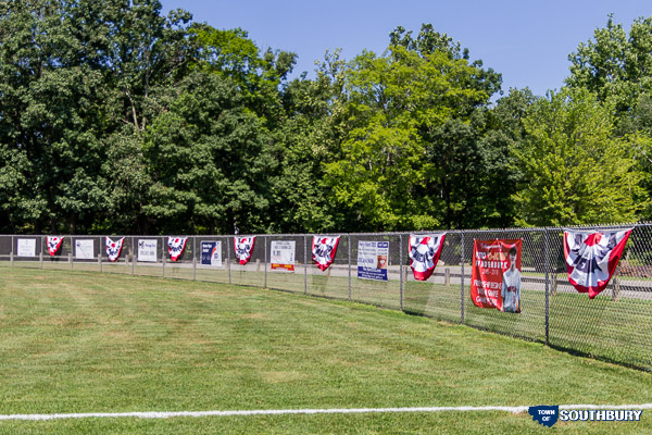 banners on baseball field