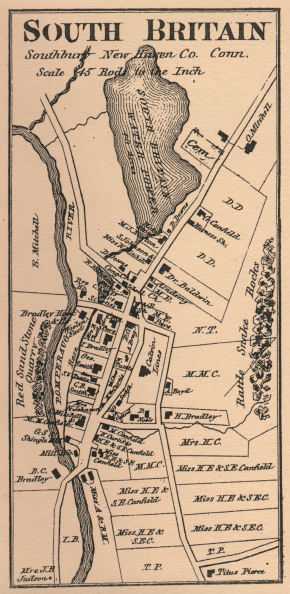 Old map of South Britain in Southbury