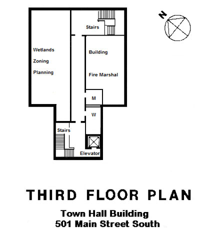 Map of third floor of town hall