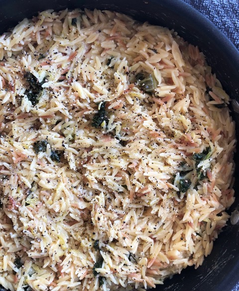 cheesy broccoli orzo