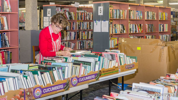 friends of the library book sale preparations