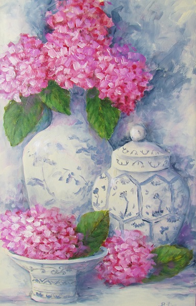 Hydrangeas in Acrylic by May Phillips