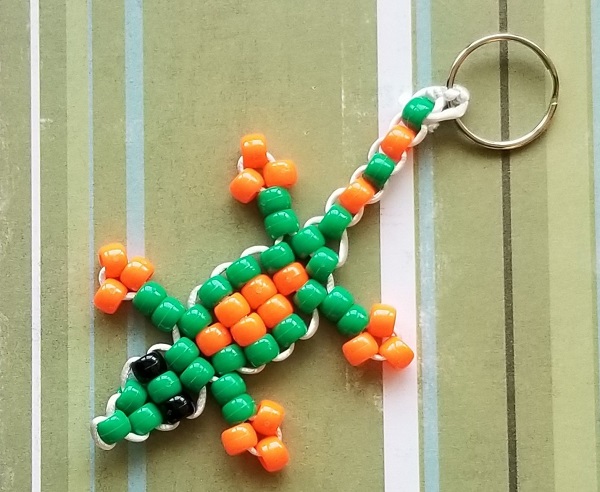 lizard bead critter keychain