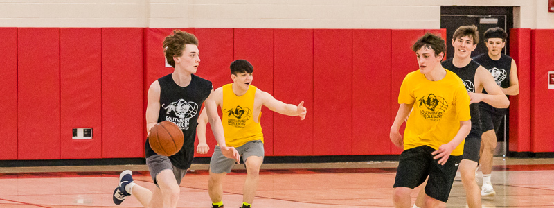 boys playing basketball