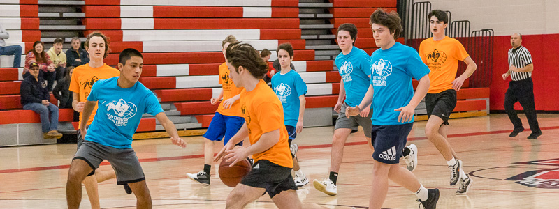 boys playing basketball