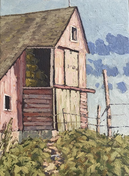 painting barn entrance by jim laurino