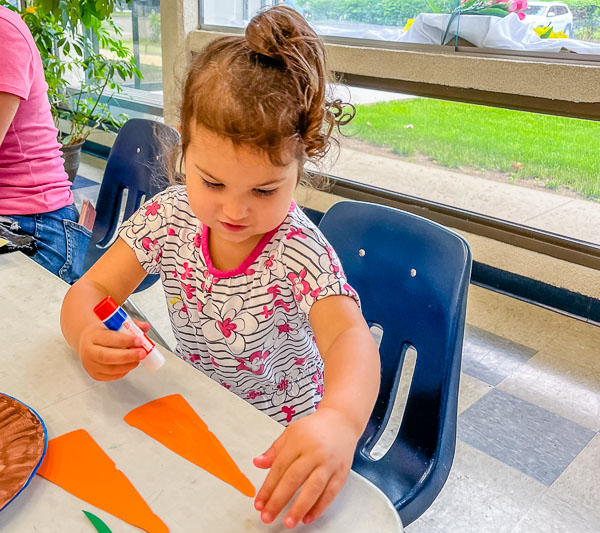 girl doing crafts