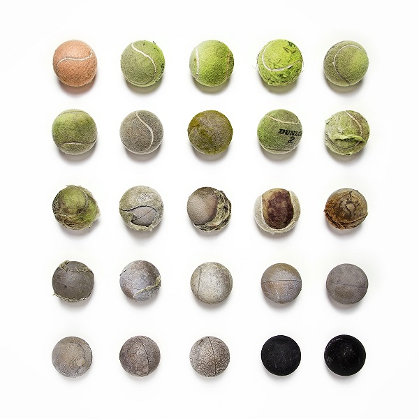 tennis balls mixed art