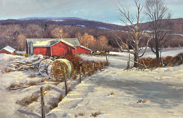 winter scene painting by Thomas Adkins