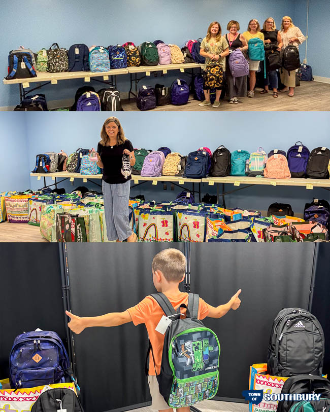 backpack and sneakers program collage