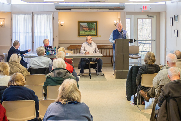 first selectman speaking at a club meeting
