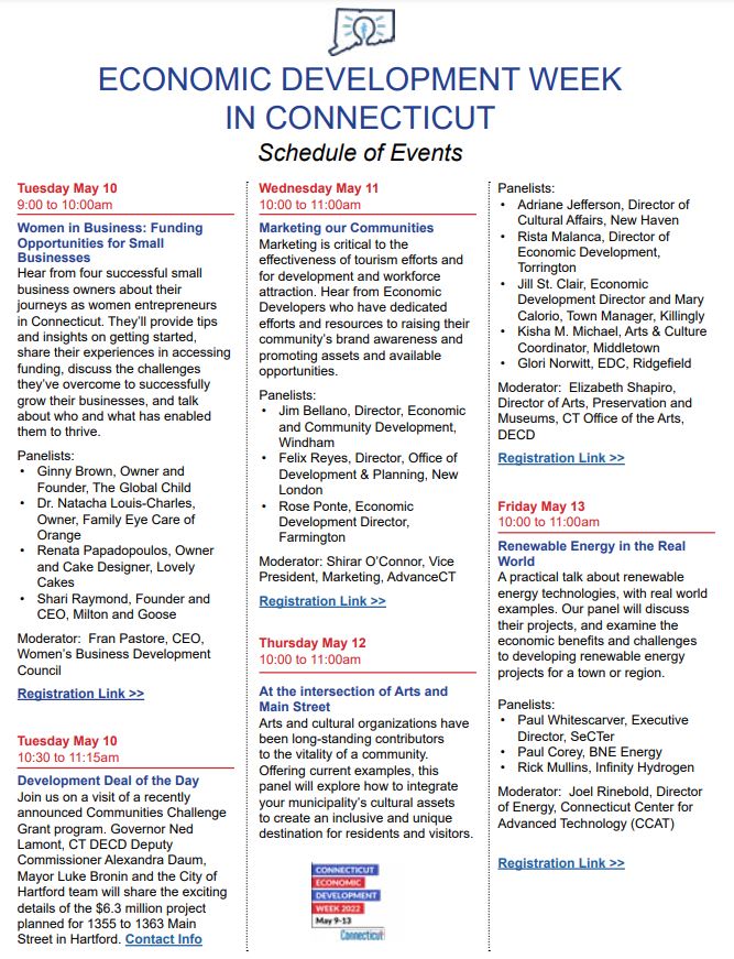 economic development week schedule