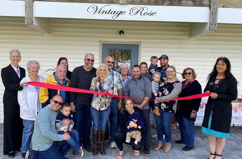 vintage rose ribbon cutting ceremony