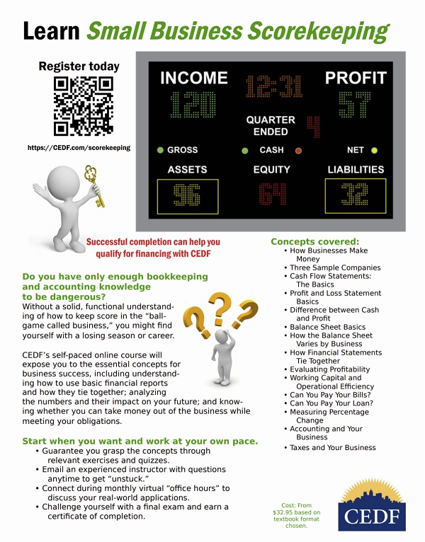 small business scorekeeping flyer