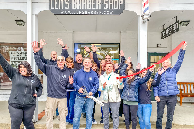 len's barber shop ribbon cutting