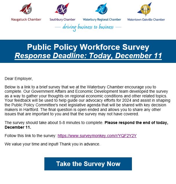 waterbury chamber survey