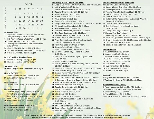arts calendar