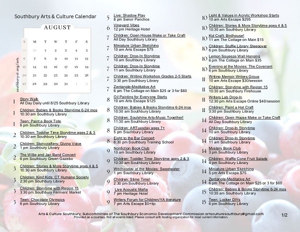 arts calendar