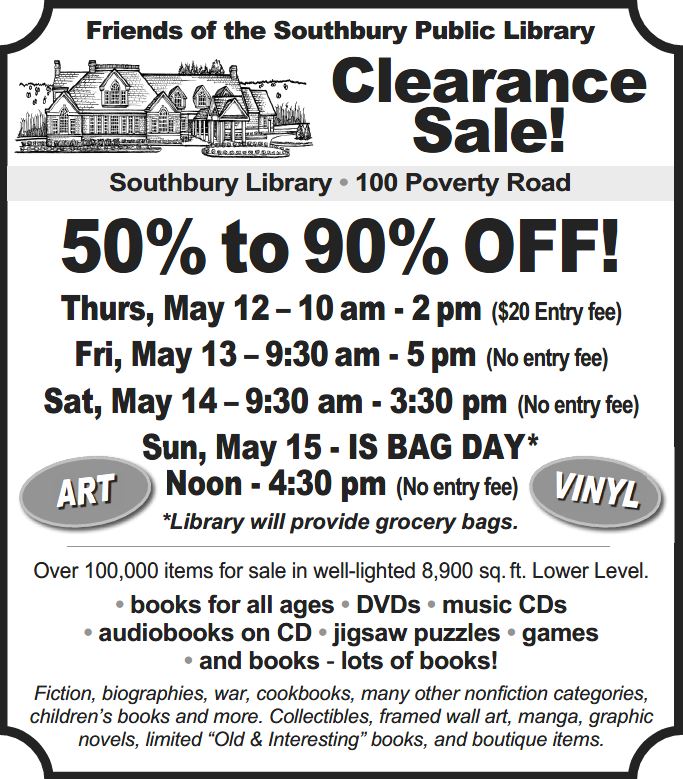 clearance book sale flyer