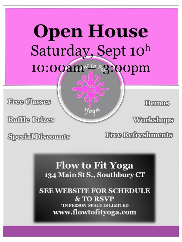 flow to fit yoga open house flyer