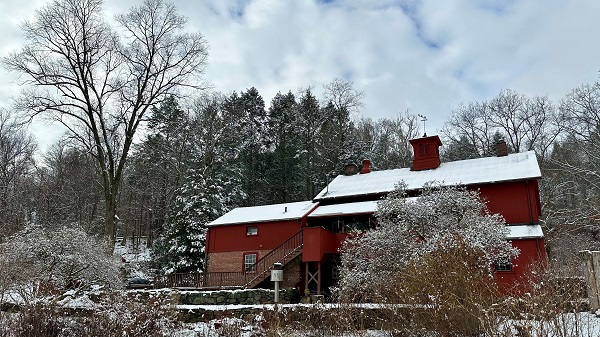 barn in winter