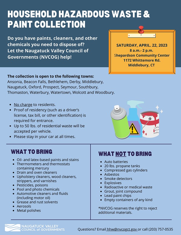 household hazardous waste and paint collection flyer