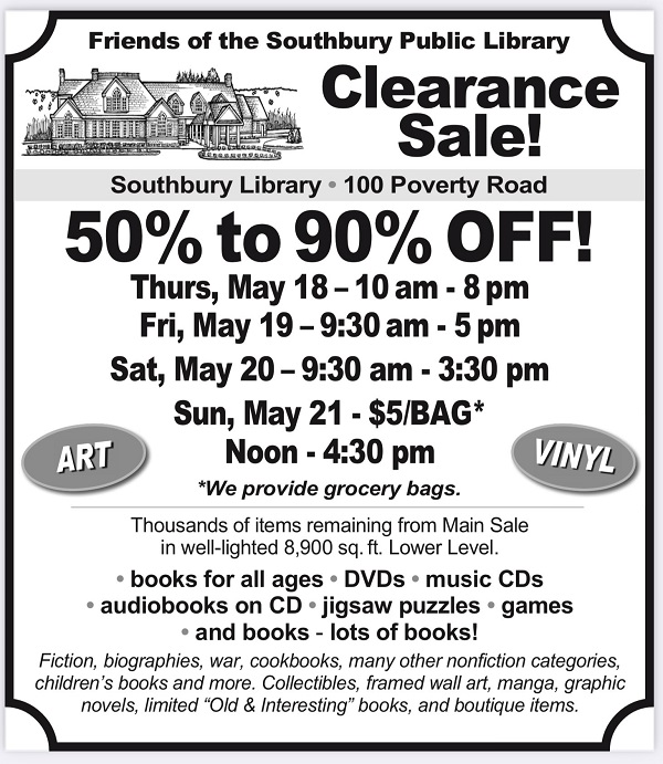 clearance book sale flyer