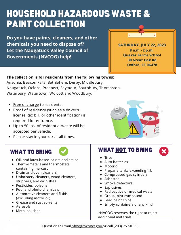 household hazardous waste and paint collection flyer
