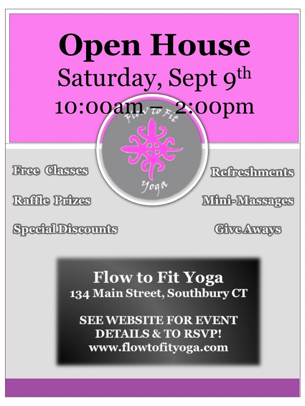 flow to fit yoga open house flyer