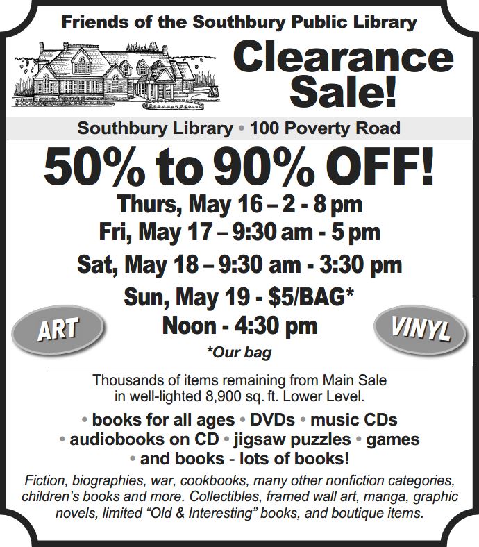 clearance book sale flyer