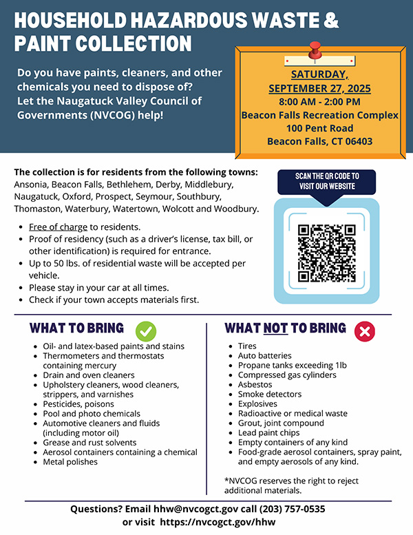 Household Hazardous Waste and Paint Collection flyer
