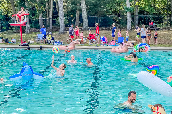 family pool night
