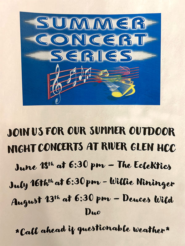 summer concerts at river glen flyer