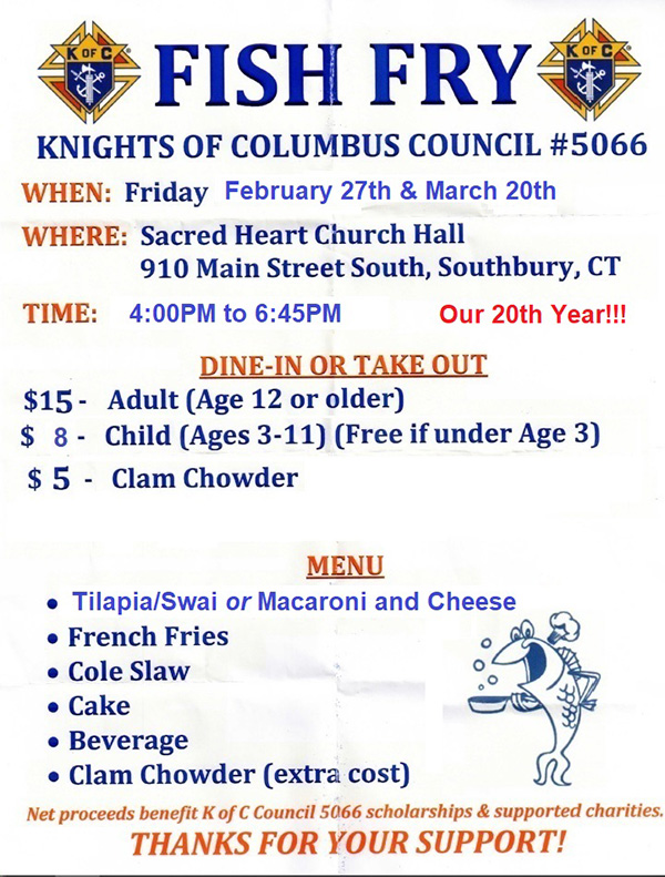 fish fry dinner flyer