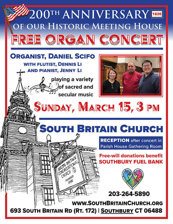 flyer for the organ concert