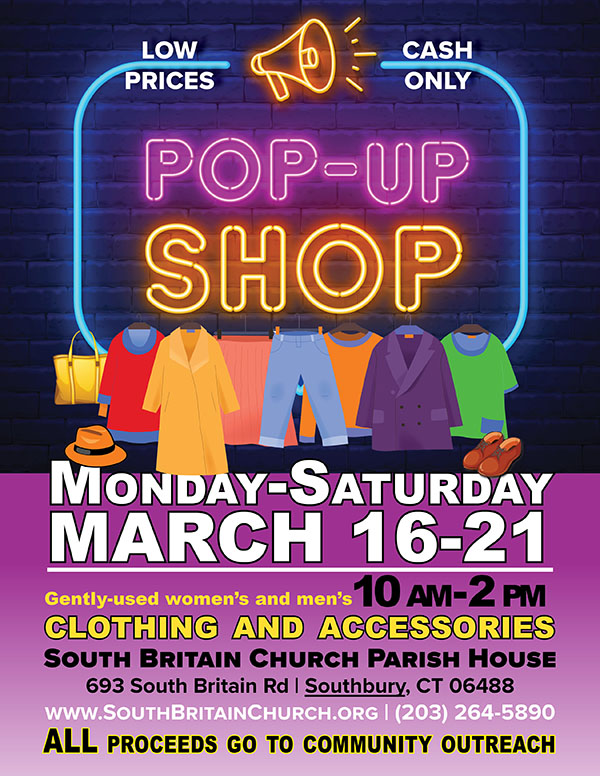 flyer for pup-up shop