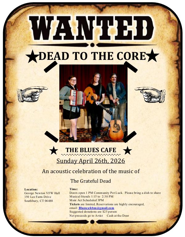blue cafe dead to the core flyer