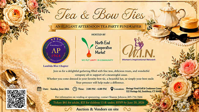 tea and bow ties flyer