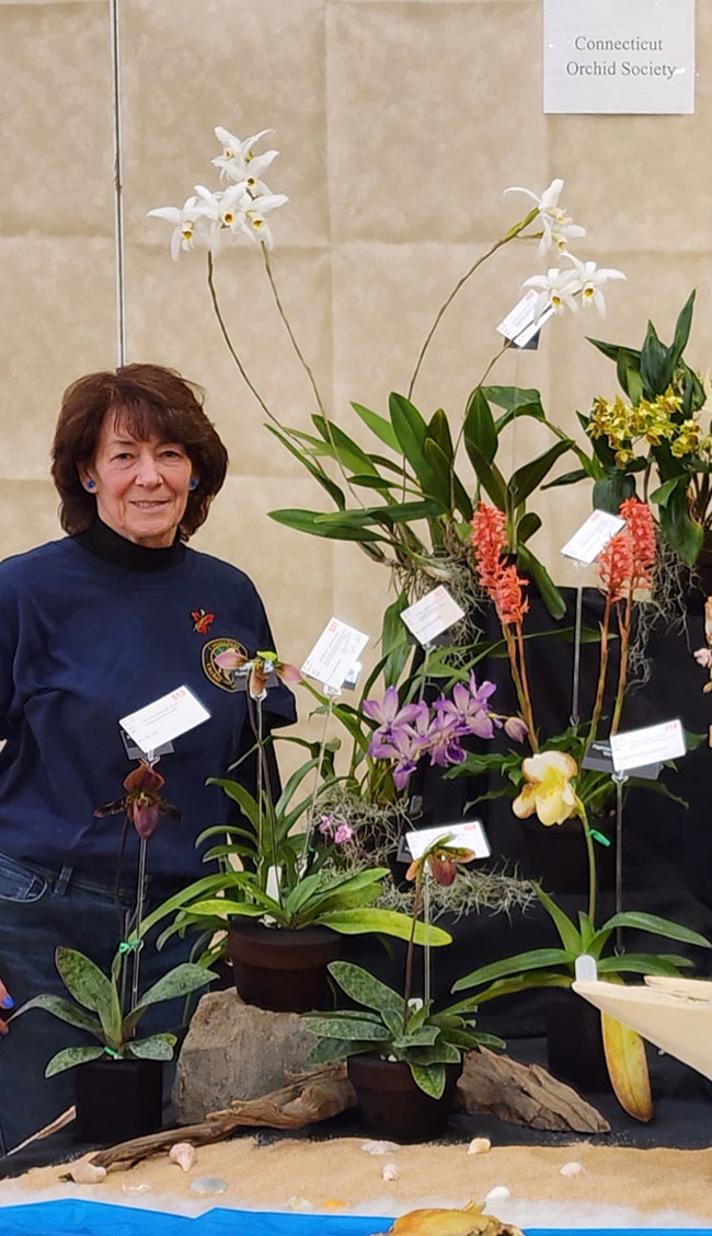 woman with orchids