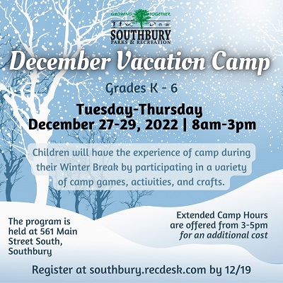 december vacation camp flyer