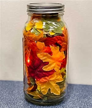 leaves in a jar