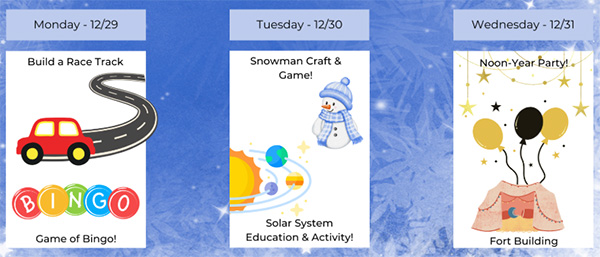 december camp schedule flyer