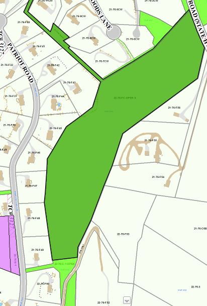 GIS map of Bates Rock Ridge park